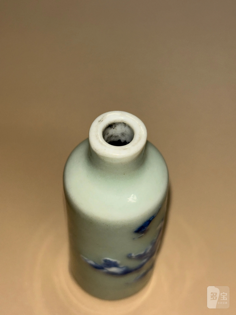 清中期 豆青地寿星人物纹鼻烟壶 - 图7